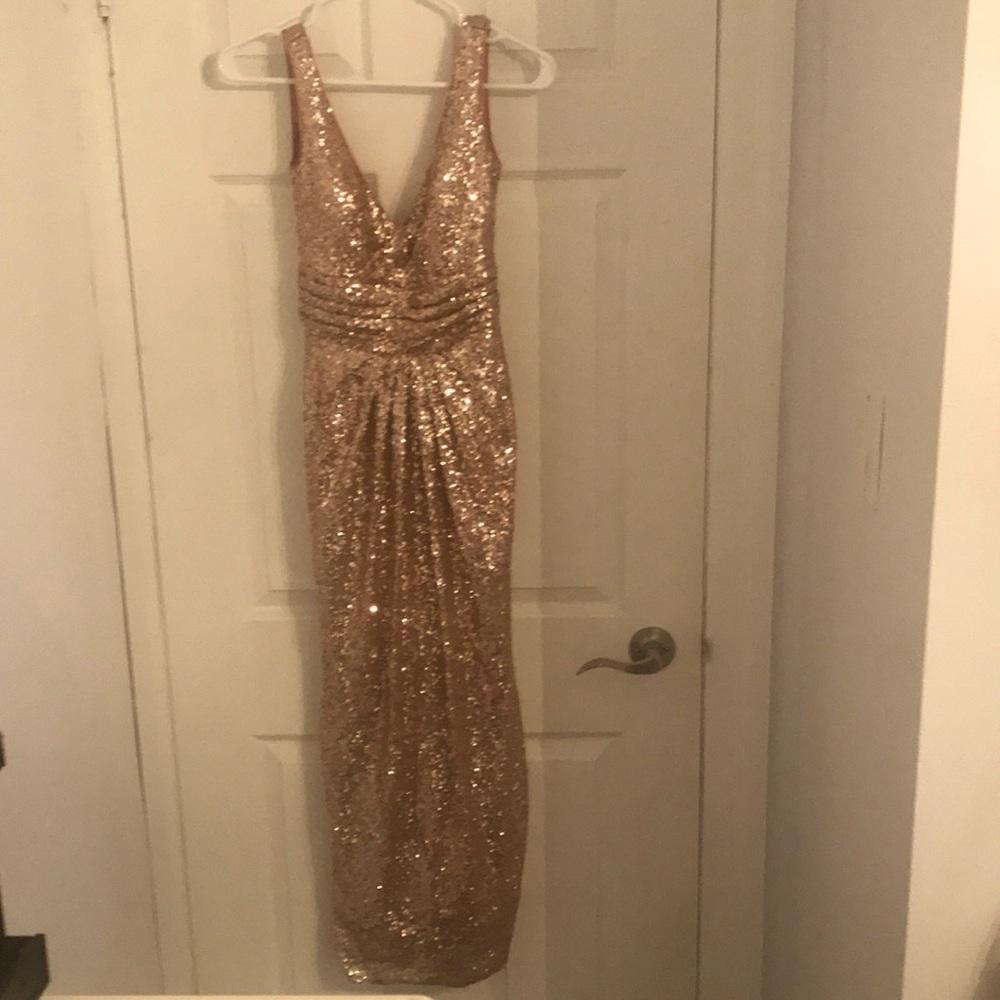 Private Label Rose gold Sequence Dress